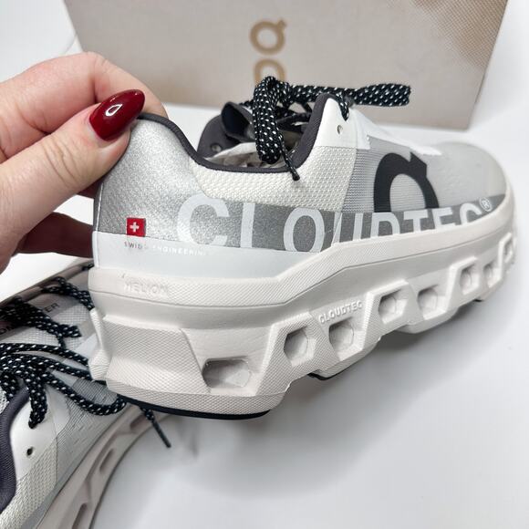 On Cloudmonster All White Long Distance Running Sneakers Tennis Shoes Womens 9.5 - Picture 9 of 12